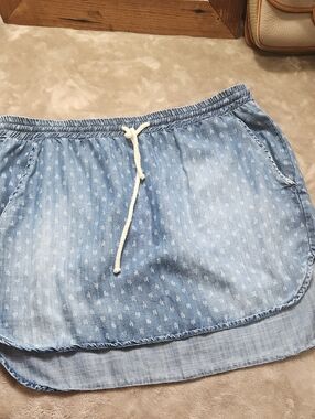 cloth & stone Blue Denim Mini Skirt